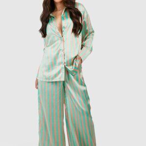 Pink and Green OVERSIZED STRIPE PAJAMA SET size 12